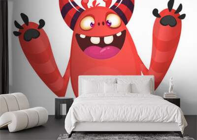 Happy cartoon monster. Vector Halloween monster  Wall mural