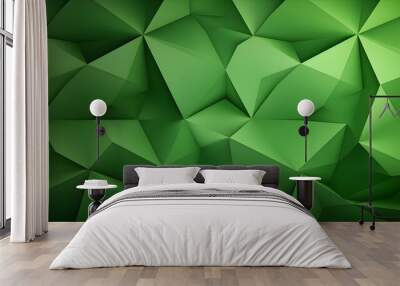 Abstract 3D Background of triangular Shapes in light green Colors. Modern Wallpaper of geometric Patterns
 Wall mural