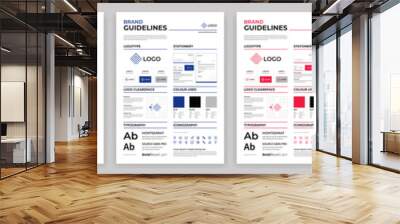 DIN A3 Brand Guidelines Poster Layout Set, Brand Manual Templates, Simple style and modern layout Brand Style, Brand Identity, Brand Guidelines Wall mural