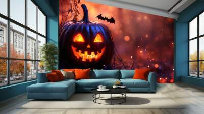 Halloween jack o lantern with pumpkin Wall mural