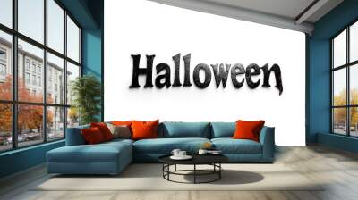 text word of Halloween isolated on white background,  Wall mural