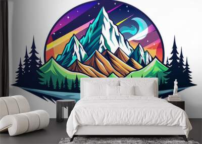 High Mountain Logo illustration design  Wall mural