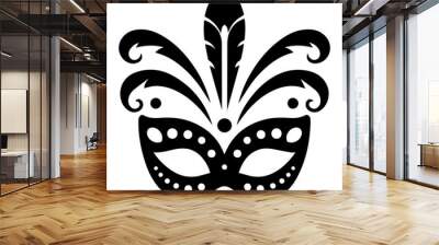 Beautiful Female Mask vector icon art illustration, mask icon vector art, modern and stylish mask Wall mural