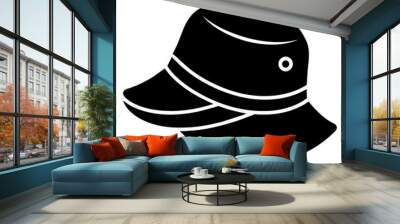 Femal hat vector art illustration black color Wall mural