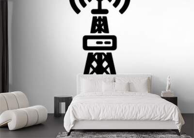 minimal mobile tower building tower icon vector silhouette Wall mural