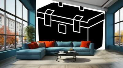 tool box vector silhouette, world most popular tool box black color illustration Wall mural