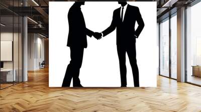 two business people handshake each other vector silhouette isolated white background Wall mural