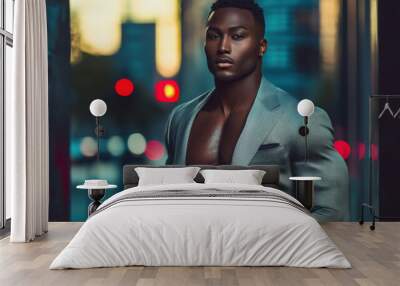 Handsome Black Man in Suit Wall mural