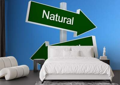 natural vs synthetic sign. natural or synthetic choice concept Wall mural