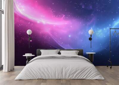 a majestic nebula, vibrant colors swirling in cosmic clouds, interstellar dust and gas, spacescapes, galaxies colliding, celestial wonders, deep space exploration
 Wall mural