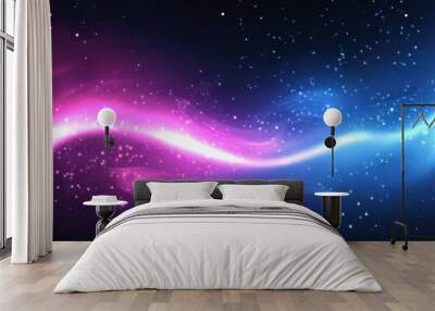 a majestic nebula, vibrant colors swirling in cosmic clouds, interstellar dust and gas, spacescapes, galaxies colliding, celestial wonders, deep space exploration
 Wall mural