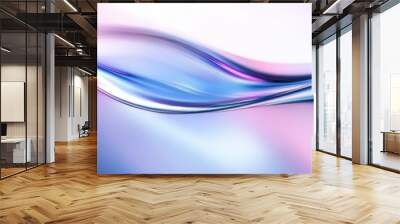 Abstract fluid waves, vibrant blue and pink gradients, dynamic flowing forms, glossy liquid texture, smooth undulating curves, iridescent surfaces, ethereal light effects, futuristic digital art, high Wall mural