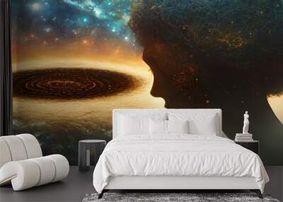 Astrology, abstract, universe, fantasy art mystical landscape, suitable for wallpaper, background, video content and another digital and creative content Wall mural