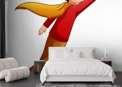 Flying man and wearing virtual reality glasses Wall mural