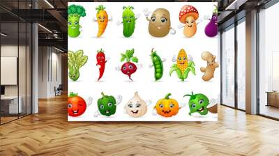 Funny various cartoon vegetables Wall mural