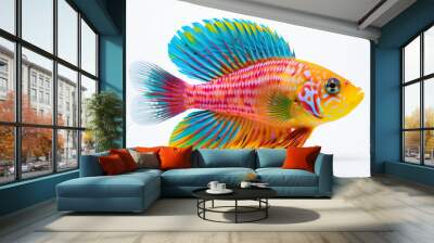 fish isolated on white background Wall mural