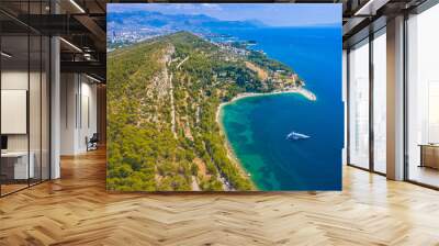 aerial view of the coast of Marjan hill, Split Croatia, famous tourist resort. Wall mural