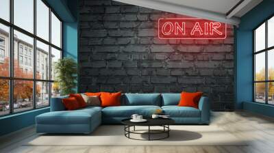 On air. On radio station Wall mural