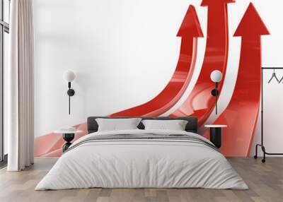 3D red arrows - Success concept Wall mural