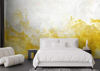 Watercolor art background. Old paper. White and yellow texture for cards, flyers, poster, banner.	 Wall mural