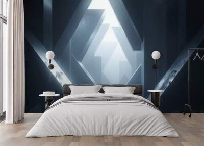 Futuristic tunnel with abstract geometric shapes Wall mural