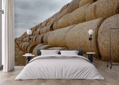 hay bales in the farm Wall mural