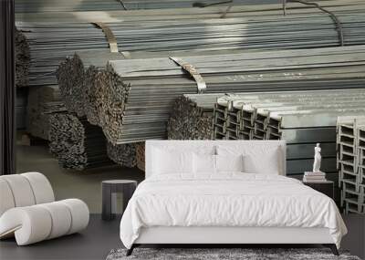 iron and steel material storage Wall mural