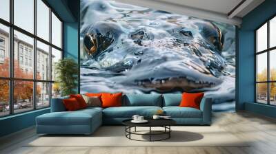 Close-up photos of various fish and aquatic animals. Wall mural