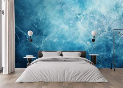 Abstract blue and white icy landscape with textures Wall mural