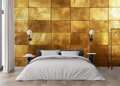 Elegant Golden Textured Wall Panels Wall mural