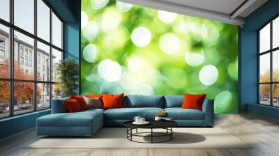 Soft Green Bokeh Background Wall mural