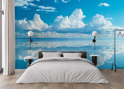 Salar de Uyuni salt flat in Bolivia. Salt desert background. Wall mural