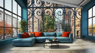 entrance sanctuary wrought iron gate Wall mural