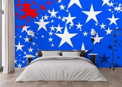 red white blue star field overlay presidential light american seal illustration Wall mural