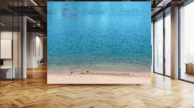 river shore beach water waves riverside shoreline sand lake nature sandy edge shallow wading lakeside Wall mural