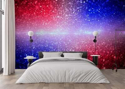 Abstract red white and blue background. Beautiful background with confetti particles. Wall mural