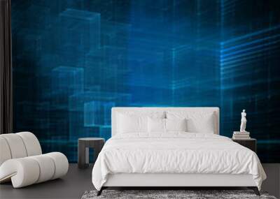 Abstract technology background. 3d illustration, graphic design element. Wall mural