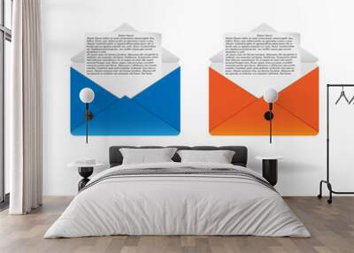 Colored envelopes 2 with letter Wall mural