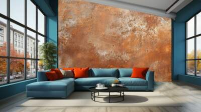 An isolated old-fashioned grunge texture made of rusty zinc on a white background Wall mural