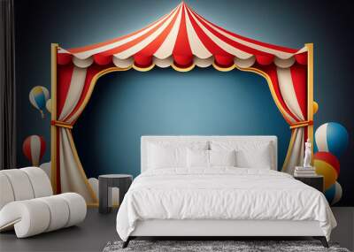 Circus frame background , circus tant background with copy space , Generative AI Wall mural