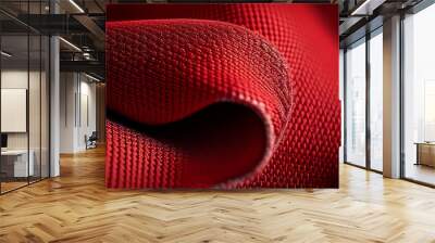 Close up of a red fabric on a canvas for a texture or background, Generative AI Wall mural