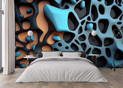 Voronoi blocks background in abstract extrusion Wall mural