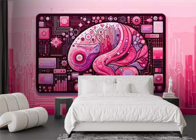 Large-scale language model AI concept vector illustration. Wall mural