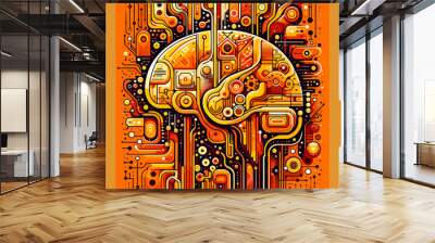 Large-scale language model AI concept vector illustration. Wall mural