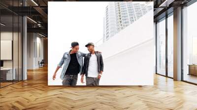 African men friends walking outdoors Wall mural