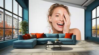 Beauty portrait of an attractive blonde woman Wall mural