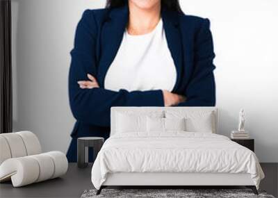 Cheerful businesswoman with arms folded Wall mural