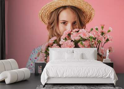 Close up portrait of a beautiful young woman Wall mural