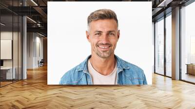 Close up portrait of a handsome man wearing casual outfit Wall mural