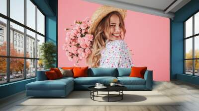 Close up portrait of a lovely woman in summer dress Wall mural